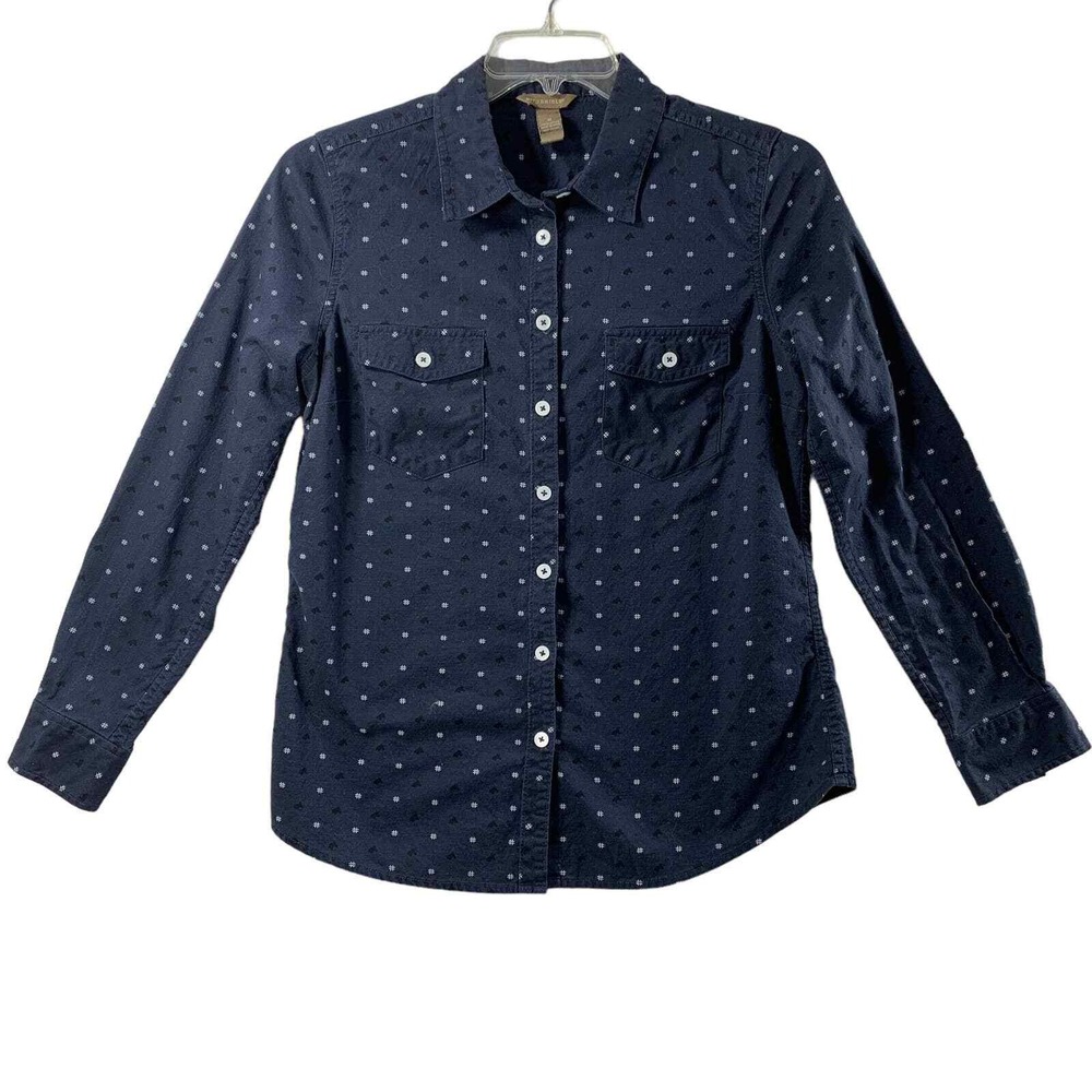 Bit & Bridle Western Shirt Womens M Long Sleeve Horse Hashtag Print Cowgirl
